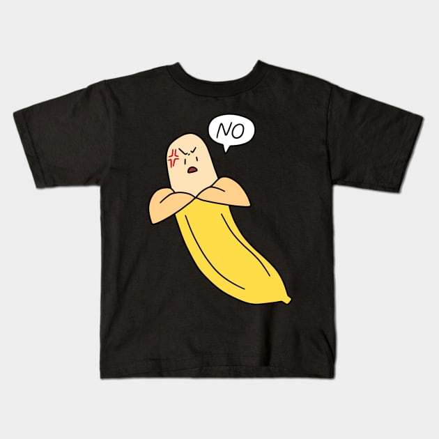 Angry No Banana Kids T-Shirt by saradaboru